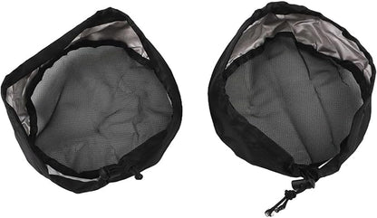 2 Pack Grow Tent Vent Duct Filter Covers with Elastic Band and Fixed Buckles, Silver-Coated Oxford and Mesh Cloth for Plant Greenhouses, Fits 4in 6in 8in Openings, Black(8in)