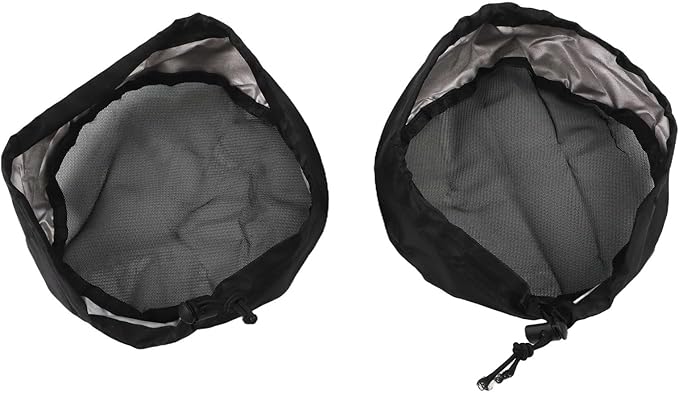 2 Pack Grow Tent Vent Duct Filter Covers with Elastic Band and Fixed Buckles, Silver-Coated Oxford and Mesh Cloth for Plant Greenhouses, Fits 4in 6in 8in Openings, Black(8in)
