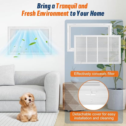 Fancat Return Air Filter Grille for 24x14 Ducts, Steel Air Vent Cover with Removable Door for 1" Filters | Fits Sidewall & Ceiling | Outer Size: 26 5/8" W x 16 5/8" H