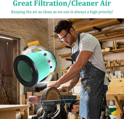 2 Pack Replacement HEPA Filter Compatible with Craftsman 38753 CMXZVBE38753 Wet/Dry Vac Filter for 5 to 20 Gallon shop vacuums (9-38753)