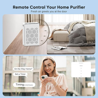 DAYETTE Air Purifiers for Home Large Room Up to 2400 Ft² with Fragrance, Smart WiFi Alexa Control,Auto Mode, HEPA Air Purifier with Washable Prefilter for Bedroom, Dorm Room, Pets, Office