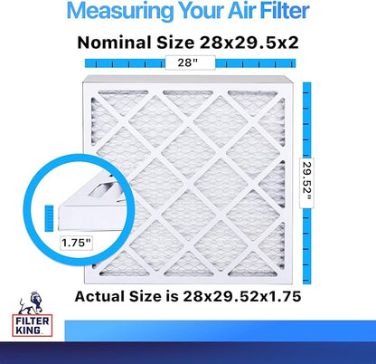 Filter King 28x29.5x2 Air Filter | 12-PACK | MERV 8 HVAC Pleated A/C Furnace Filters | MADE IN USA | Actual Size: 28x29.5x2"