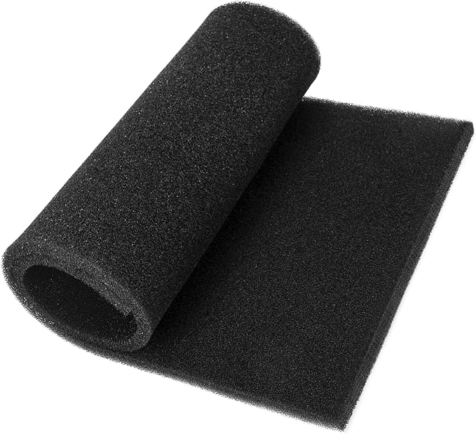 Air Filter Foam Sheet Material Replacement for UNI 12" x 24" x 3/8" 40PPI Coarse Foam Pad Pre Filter Media Washable, Cut to Fit Air Conditioner, Purifier, Aquarium (Black)