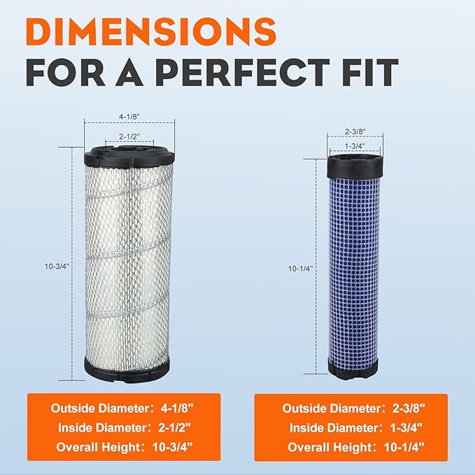 Hipa P821575 P822858 Outer Inner Air Filter for Donaldson FPG05 New Holland TC30 TC33D T1520 TC29D Kubota L3130 L4600 L3940 L3940 L3300