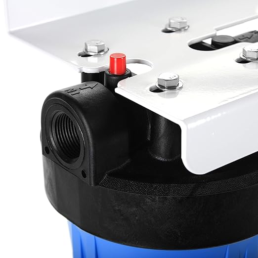 iFilters Whole House Filtration System Complete Dual Stage Sediment Chlorine Taste Odor VOC's, 1" Ports, Multicolor