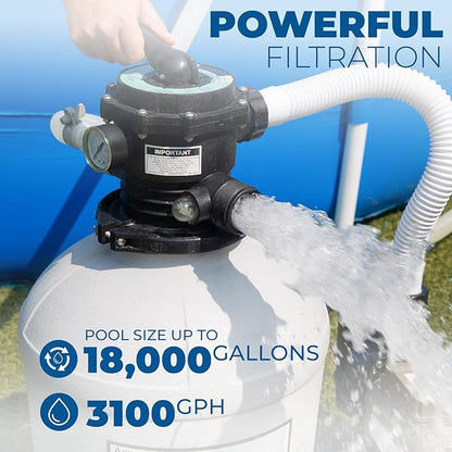 XtremepowerUS 16" Sand Filter Swimming Pool 3/4 HP Pool Pump Timer 15,000GAL Above Ground Pool Set