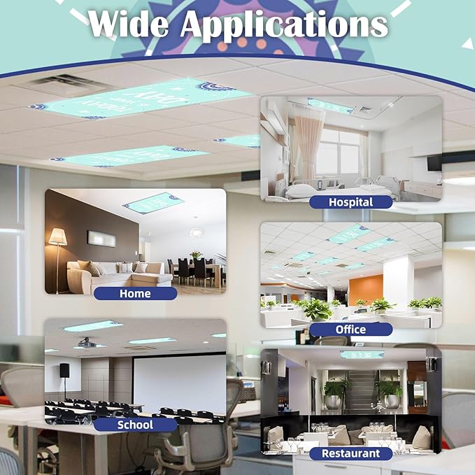 Fluorescent Light Covers - Classroom Covers for Ceiling Lights, 1 PCS 4 x 2 Feet Magnetic Light Filters, Classroom, Office Decor (Todat is Your Day)