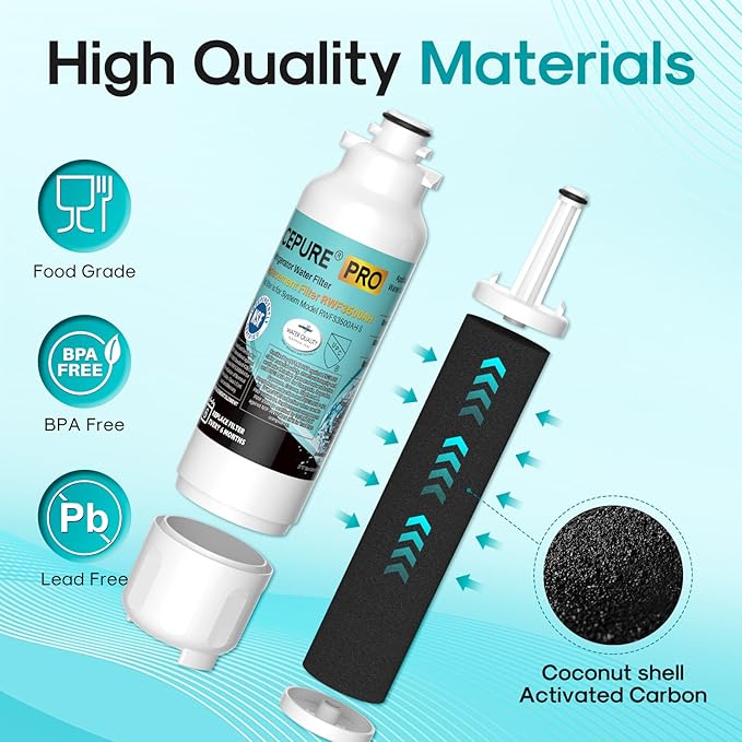 ICEPURE PRO ADQ73613401 NSF401&473&53&42 Certified Refrigerator Water Filter Compatible with LG LT800P, LT800PC, Kenmore 9490, ADQ736134 ADQ73613402 ADQ75795104 LSXS26326S LMXC23746S LMXC23746D, 2PACK