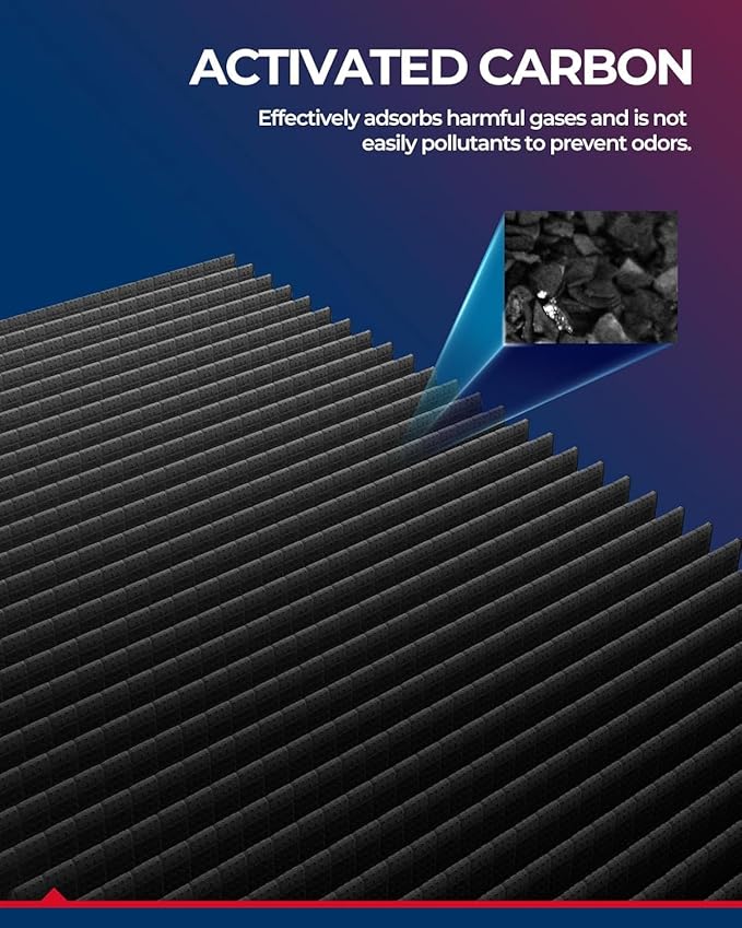 KAX Cabin Air Filter, CF11667 Replacement for Chevy Camaro 2010 2011 2012 2013 2014 2015, w/Activated Carbon Passenger Compartment Air Filter, Filter Up Dust Pollen