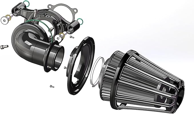 Big Sucker cone Air filter intake for harley air Cleaner Sportster Softail fatboy heritage dyna touring street road king Glide (Gauge style -Black, TypeD : Touring M8 17-UP, Softail 18-UP)