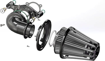 Big Sucker cone Air filter intake for harley air Cleaner Sportster Softail fatboy heritage dyna touring street road king Glide (Gauge style -Black, TypeD : Touring M8 17-UP, Softail 18-UP)