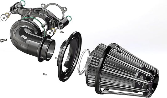 Big Sucker cone Air filter intake for harley air Cleaner Sportster Softail fatboy heritage dyna touring street road king Glide (Gauge style -Black, TypeD : Touring M8 17-UP, Softail 18-UP)