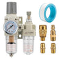 Air Pressure Regulator with Pressure Gauge(0-150PSI),Water Separator for Air Compressor Semi-Auto Drain 1/4 NPT Threaded Interface