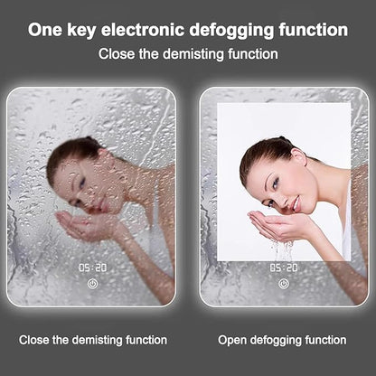 Half circle mirror，half circle mirrors for wall，half moon mirrors for wall，Dimmable LED Vanity Mirror Half Circle,Illuminated Mirror with Demister Pad, Anti-fog bathroom mirror，3 colours dimmable(Warm