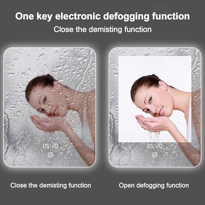Half circle mirror，half circle mirrors for wall，half moon mirrors for wall，Dimmable LED Vanity Mirror Half Circle,Illuminated Mirror with Demister Pad, Anti-fog bathroom mirror，3 colours dimmable(Tric
