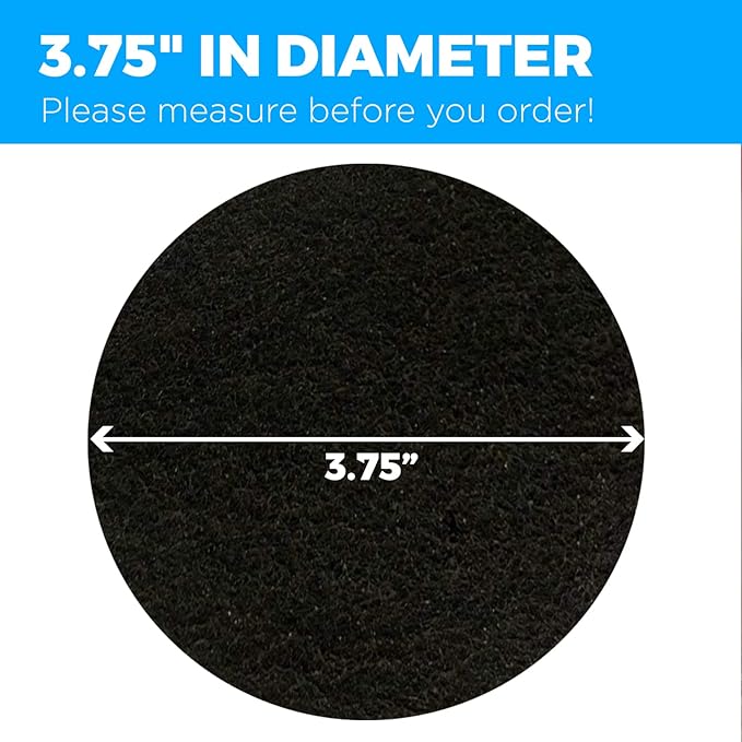 Cooler Kitchen 3.75" - 4 Pack Activated Charcoal Compost Bin Filters - 3.75 Inch Activated Charcoal Filters Replacement Set for Kitchen Recycle Bin - Odor Absorbing Home Countertop Compost Bin Filter