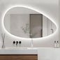 JSLJDM 500X500 mm Illuminated Backlit LED Bathroom Mirror, Wall Mounted Multifunction Bathroom Vanity Mirror with Lights and Demister Pad, Energy-Saving Illuminated Smart Mirror