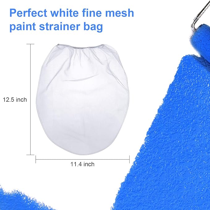 Boao 30 Pieces 1 Gallon Paint Strainer Bags Elastic Opening Strainer Bags White Fine Mesh Filters Bag for Bucket Paint Gardening