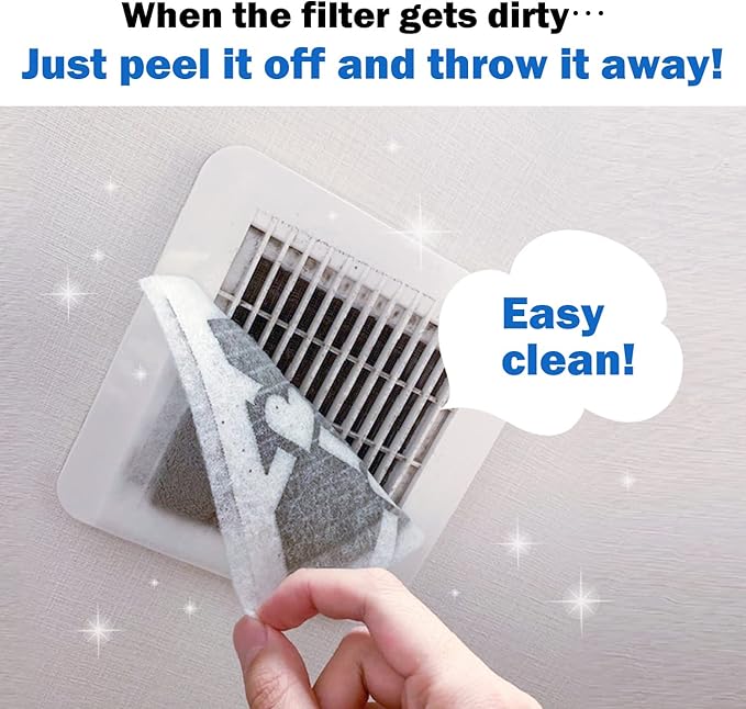 Easy Apply Dust Filter for Ventilation Fan, Peel & Stick, Self-Adhesive, FILTAN, Made in Japan, 3pcs