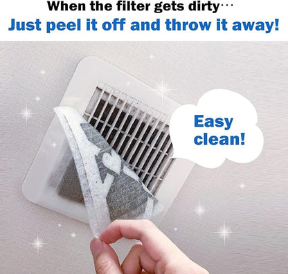 Easy Apply Dust Filter for Ventilation Fan, Peel & Stick, Self-Adhesive, FILTAN, Made in Japan, 3pcs