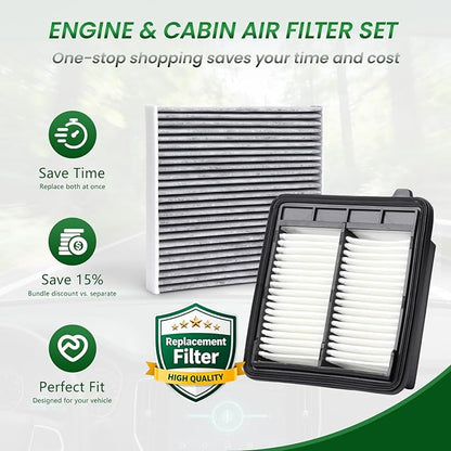 Cabin Engine Air Filter Kit CF11182, CA11041 Honda CR-Z L4-1.5L (2011-2016), only fit Hybrid