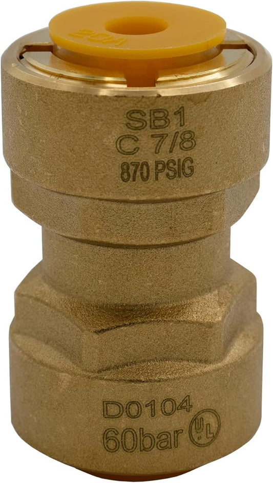 Supplying Demand SB1 7/8 Inch Quick Connect HVAC Brass Coupler Fitting