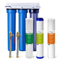 iSpring WCB32CKS+AHPF12MNPT12X2 Heavy Metals Whole House Water Filter System w/ 3/4'' Push-Fit Braided Stainless Steel Hose Connectors, Reduces Lead, Chloramine, PFAS, Chlorine, Sediment