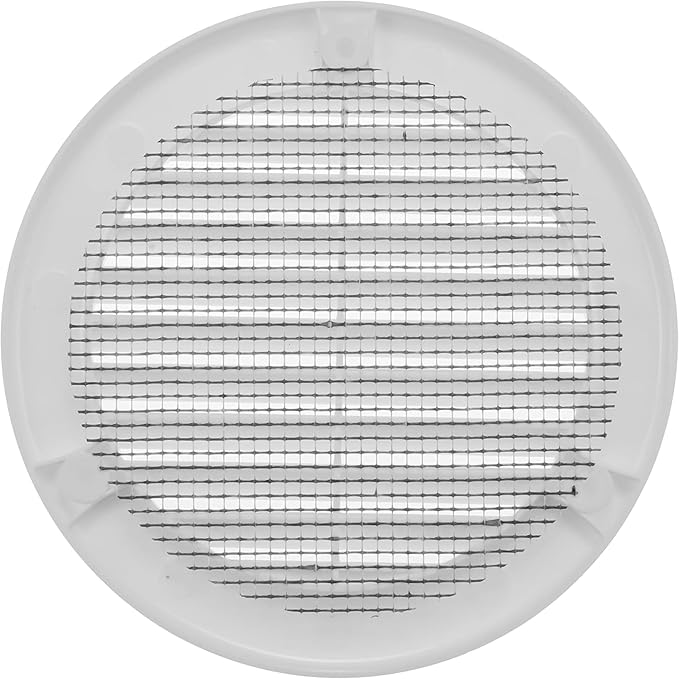Vent Systems 4" Inch (Opening Dimensions) - Pack of 100 - White Soffit Vent Cover - Plastic Round Air Vent Grille - Built-in Mesh Screen - HVAC Register Louver for Bathroom, Home, Kitchen