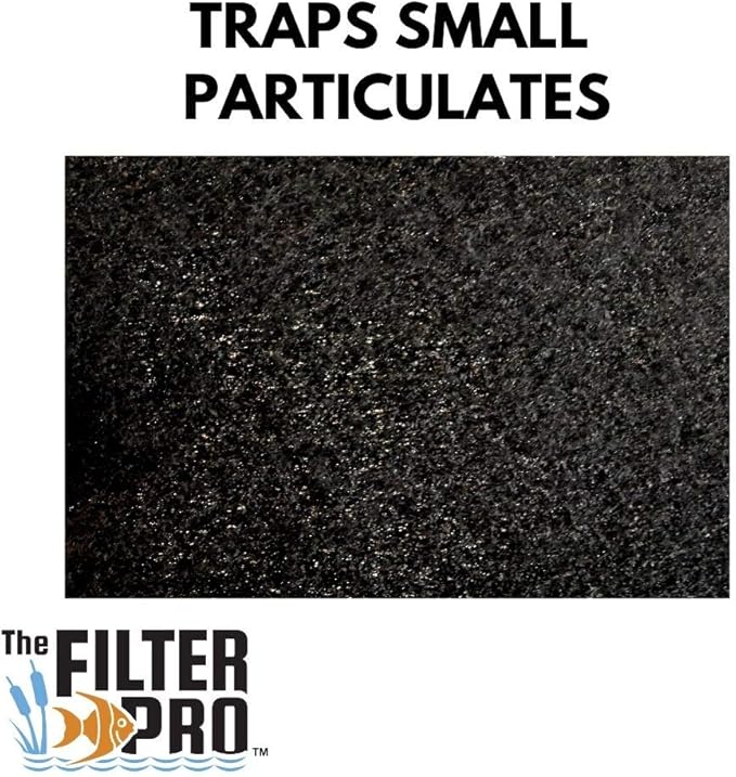 Carbon Fine Filter Media, 3/8" Thick, 12" x 12" Pads, 6 Pack, Perfect for Aquariums, Ponds or Water Gardens, Made in USA