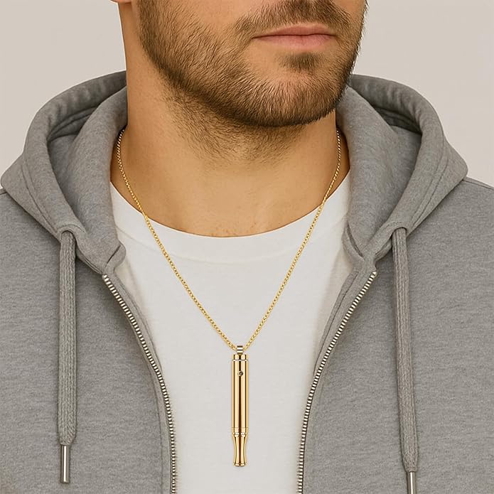 ASTOFLI Quit Smoking Breathing Necklace for Adults - Flavored Stress Breathing Necklace Stop Smoking for Women - Breathlink for Men Meditation Breathe Anxiety Whistle Necklaces inhaler Breathlace