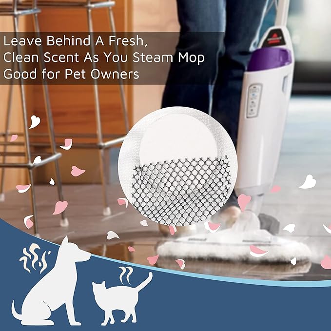 F Flammi 24 Pcs Fragrance Discs Compatible with Bissell Powerfresh and Symphony Series Steam Mop, Including 4 Different Scent Discs (12 Spring Breeze, 4 Lemon, 4 Jasmine, 4 Ocean Breeze)