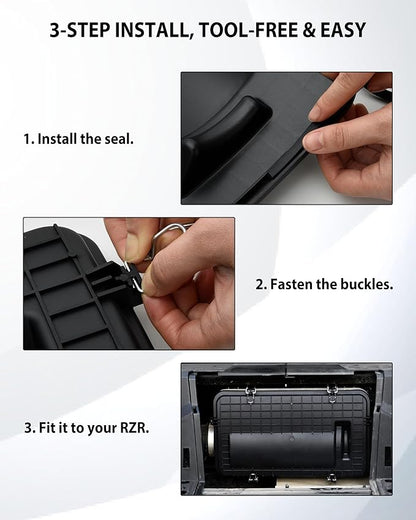 Airbox Cover Assembly for Polaris RZR XP 1000 / RZR XP Turbo 2014-2023 Accessories, Heavy-Duty Air Filter Protector Cover with Dust-Proof Seal and Buckles, Replace #1240748
