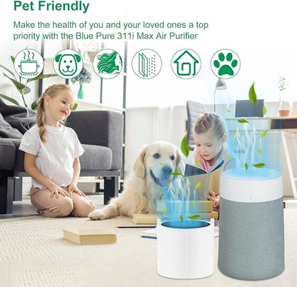 𝟑𝟏𝟏𝐢 𝐌𝐚𝐱 Replacement Filter Compatible for Blueair Blue Pure 𝟑𝟏𝟏𝐢 𝐌𝐚𝐱, Dust Filter&Odor Smoke Activated Carbon Filter, # 𝐅𝟑𝐌𝐀𝐗(𝐍𝐨𝐭 𝐟𝐨𝐫 𝟑𝟏𝟏𝐢+ M𝐚𝐱/𝟑𝟏𝟏/𝟑𝟏𝟏 𝐀𝐮𝐭𝐨)