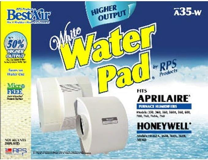 BestAir A35W-PDQ-6 Humidifier Replacement Paper Waterpad Filter, For Aprilaire, American Standard, Bryant, Carrier, Honeywell, Lennox & Totaline Models, 13.2" x 10.2" x 1.8", Single Pack