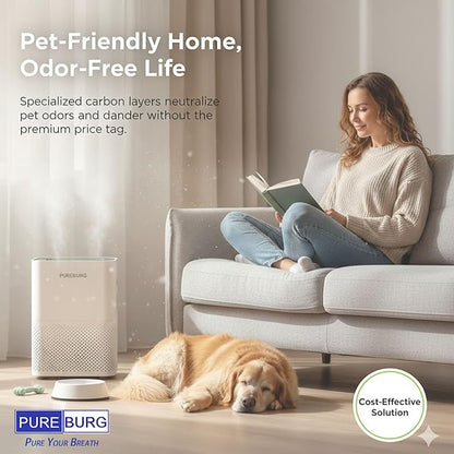 PUREBURG Replacement Filter Set Compatible with Sharp KC-860U PlasmaCluster Air Purifier, H13 HEPA + Activated Carbon + Humidifier Filter