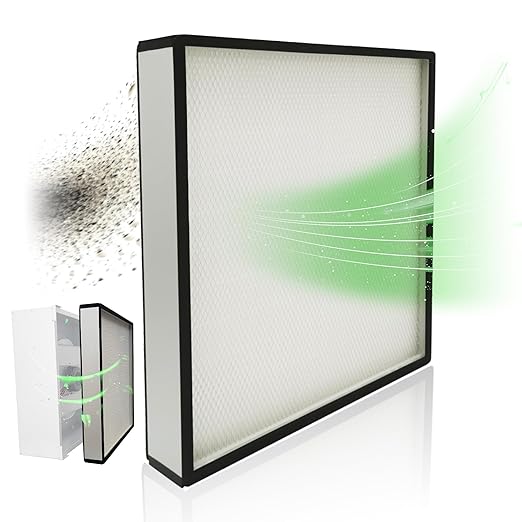FFU H14 HEPA Filter Replacement, Laminar Flow Hood Filter Replacement Kit 1 Piece, Compatible with Laminar Flow Hood FFU 22.6” x 22.6”,100/ISO 5, H14 HEPA Flow Hood Filter