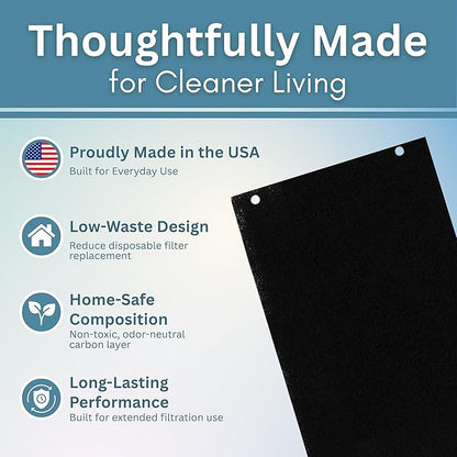 2-Pack Activated Carbon Charcoal Microwave Hood Filters - 10.25" x 7.125" Microwave Hood Filters - Compatible with Whirlpool WML55011HS & WML75011HZ Low‑Profile Models, Made in USA