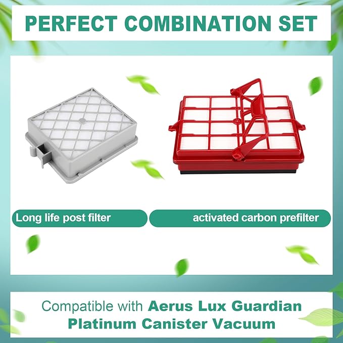 Tondiamo Style P Filter Bundle Compatible with Aerus Lux Guardian Platinum Canister Vacuum Cleaner Carbon Pre and 1 Long Life After Filter with Handle