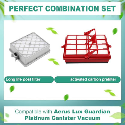 Tondiamo Style P Filter Bundle Compatible with Aerus Lux Guardian Platinum Canister Vacuum Cleaner Carbon Pre and 1 Long Life After Filter with Handle