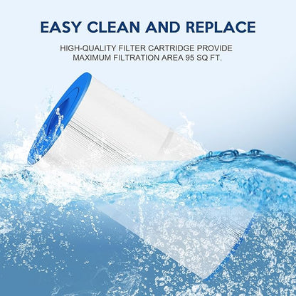 REEPLAR RPF2540 Hot Tub Filter Replace Jacuzzi 2540-381 Compatible with J-200 Series (2007+) J-115 J-125 (2016+), 95 sq ft Pool & Spa Filter Cartridge with Closed Handle