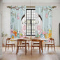 Easter Bunny Window Curtains 72 Inch Long 2 Panel Set,Rod Pocket Long Curtains & Drapes,Easter Eggs Spring Farmhouse Wood Grain Teal Blue Light Filtering Window Treatment for Bedroom 52"W x 72"L