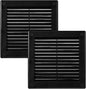 Vent Systems 8" x 8" Inch (Opening Dimensions) - Pack of 2 - Black Plastic Soffit Vent Cover - Durable Square Air Vent Grille with Mesh Screen - Ventilation Grill Wall, Ceiling Indoor, Outdoor