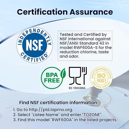 GOLDEN ICEPURE RWF0600A Refrigerator Water Filter Replacement for GE SmartWater MWFA, GWF, GWFA, FMG-1, WFC1201, GSE25GSHECSS, PC75009, 197D6321P006, Kenmore 9991, PC83879, 4PACK