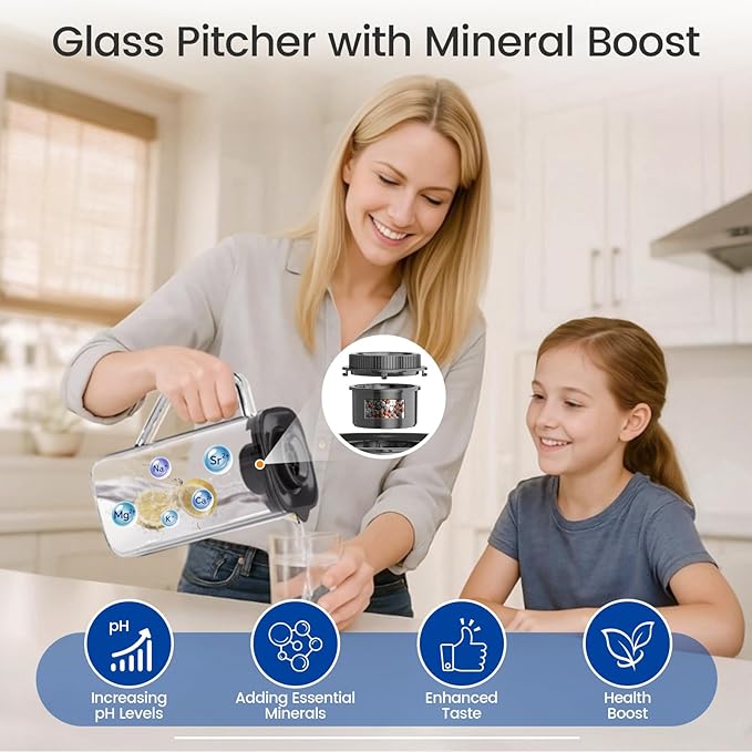 Stokk E1 Reverse Osmosis Water Filter Countertop, 5 Stage RO Water Filter System with Remineralization Glass Pitcher, NSF/ANSI 58&372, Portable No Installation Water Purifier for Home Office