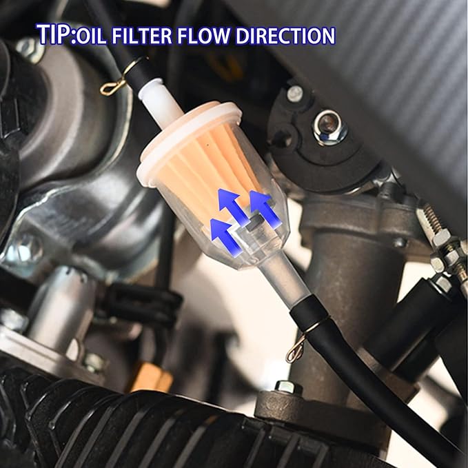 Tnisesm 10Pcs Gas Inline Fuel Filters 1/4 Inch x 5/16 Inch with magnet for Kawasaki Kohler Briggs & Stratton John Deere