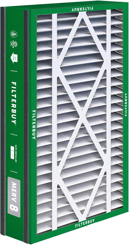 Filterbuy 16x25x3 Air Filter MERV 8 Essential Dust & Allergy Defense (4-Pack), Electrostatic Pleated HVAC AC Furnace Filters for Trion Air Bear, Lennox X0581 & More (Actual Size: 15.63 x 24.13 x 3.00)