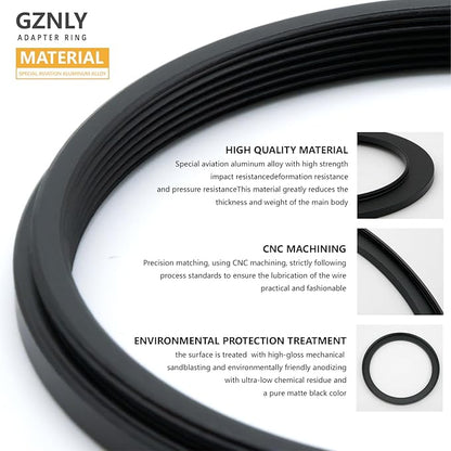82mm to 77mm Step-up Adapter Rings Filter Adapter Black Metal Step Down Filter Ring Adapter Compatible with All Brand UV CPL ND Camera Lens Filter Stepping Rings (82mm-77mm)