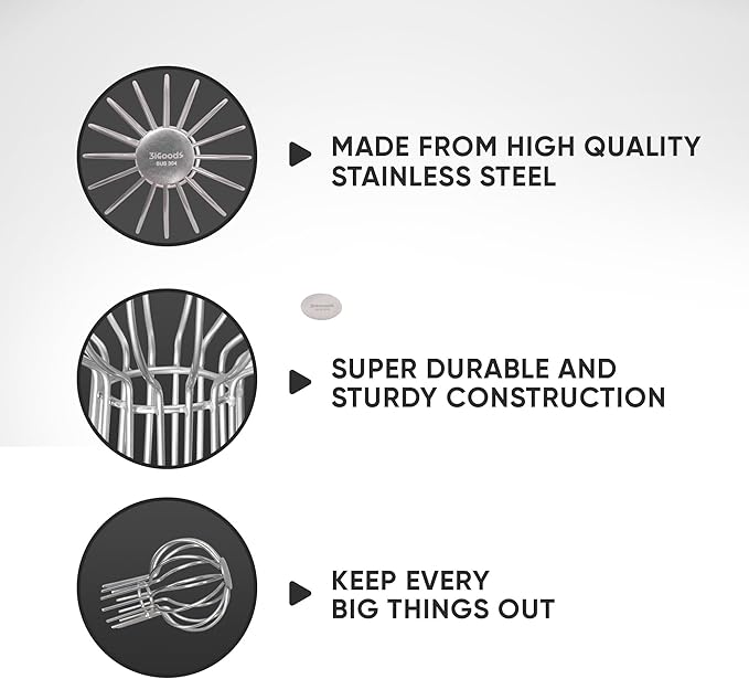 Gutter Guard, 304 Stainless Steel Roof Drain Cover, Anti-Clogging Filter for Leaves & Debris, Outdoor Pipe Protector for Roofs, Balconies, and Gardens (Pack of 2, 2 inch)