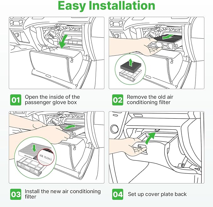 6 PCS Cabin Air Filters for 2020-2025 2026 Tesla Model Y, 2025-2026 Model Y Refresh (Juniper) Launch Internal and External Air Intake Filter AC Filter Replace 165837500A 165837600A Accessories