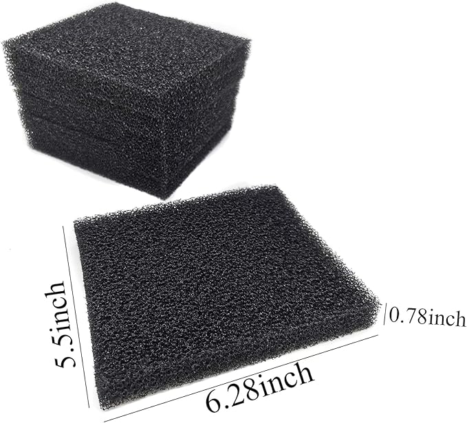 Aquarium Bio Fitler Media Sponge, 6.28 x 5.5 x 0.78 inch Foam Filter Pad Compatible to ML350 (10)